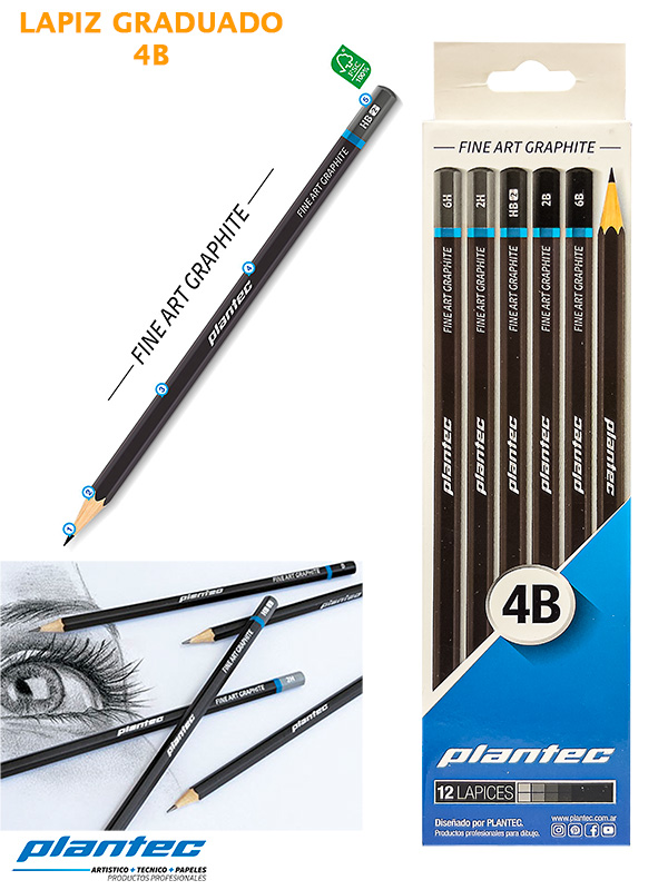 Lapiz grafito plantec 4b
