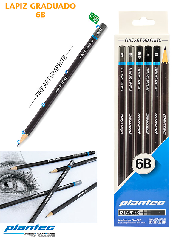 Lapiz grafito plantec 6b