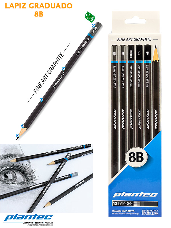 Lapiz grafito plantec 8b