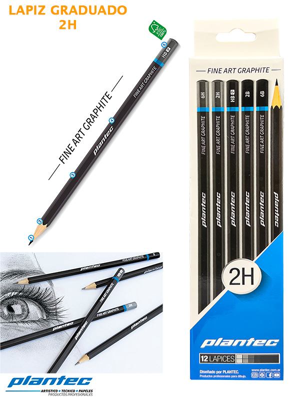 Lapiz grafito plantec 2h