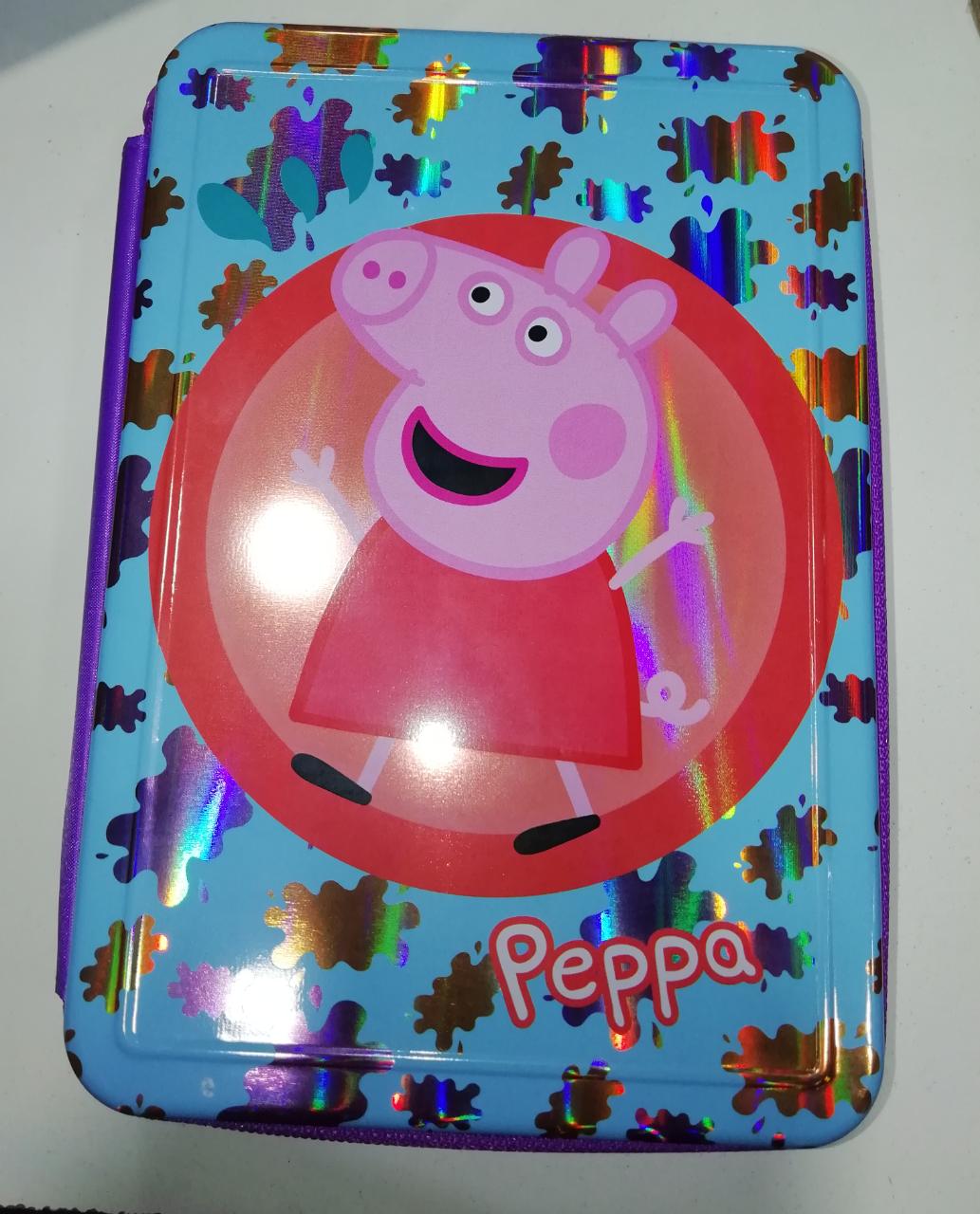 Cartuchera crescko peppa pig tres cierres metalica
