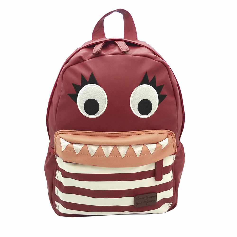 Mochila cresko espalda 12" de cuero roja 