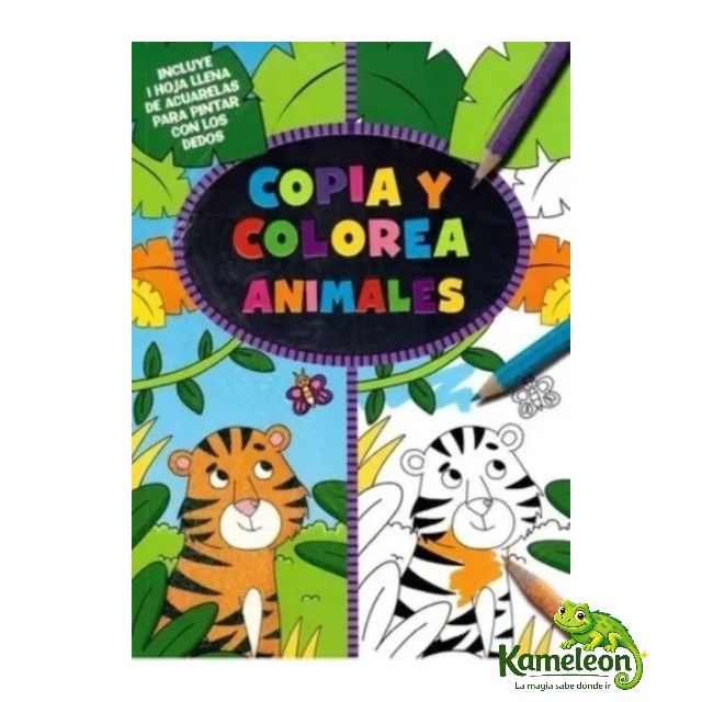 Copia y colorea: animales