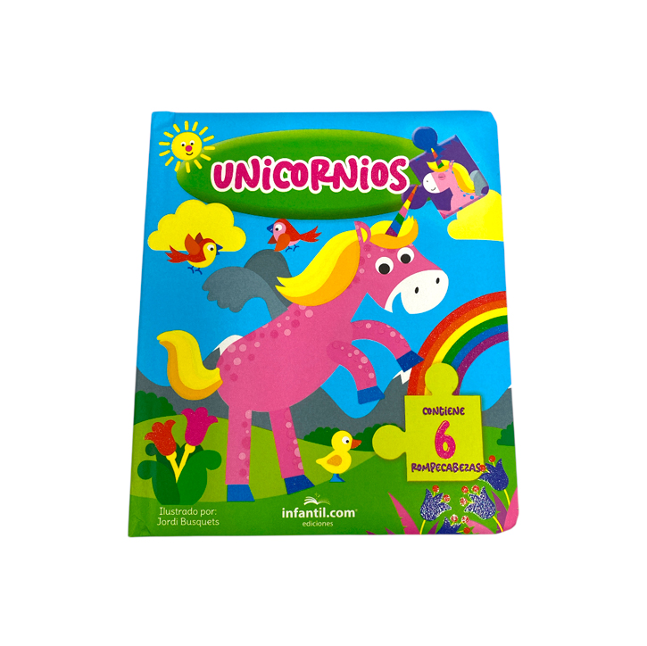 Libro cuento rompecabezas unicornio