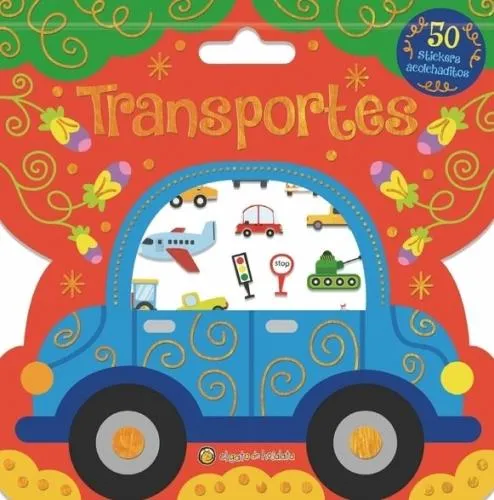Libro de 50 stickers acolchaditos: transporte