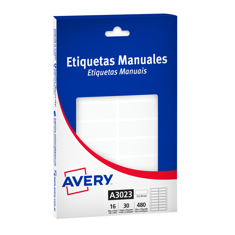 Etiqueta a3023 15x50mm por hoja